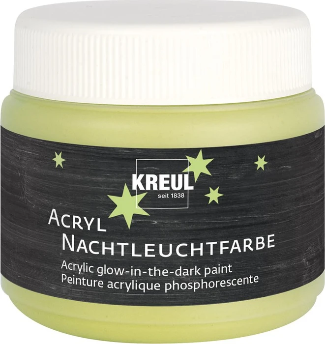 Kreul Nachtleuchtfarbe Acrylfarbe, gelb, 150ml