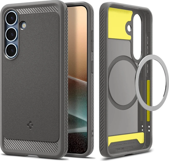 Spigen Rugged Armor (MagFit) für Samsung Galaxy S25 Marble Gray
