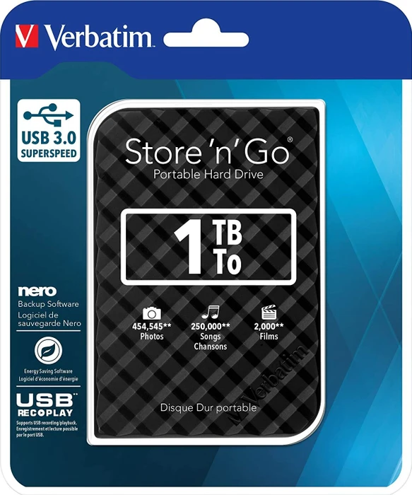 Verbatim Store 'n' Go, 1TB, USB 3.0 Micro-B