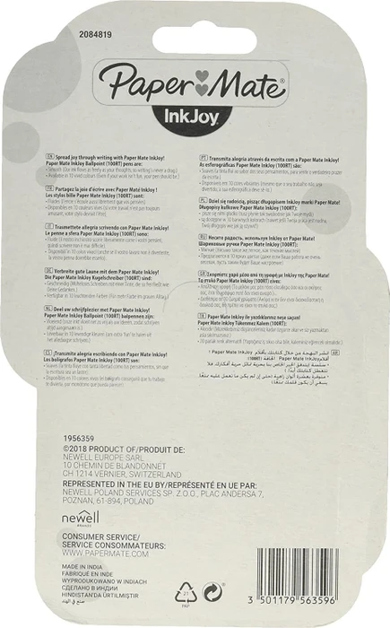 Paper Mate InkJoy 100 RT M 4 Farben Kugelschreiber (Mine) sortiert, 8er-Set, Blister (1956359) – Bild 2 von 3