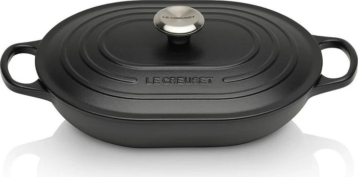 Le Creuset Signature Gusseisen Oblong Bräter 3.4l schwarz matt