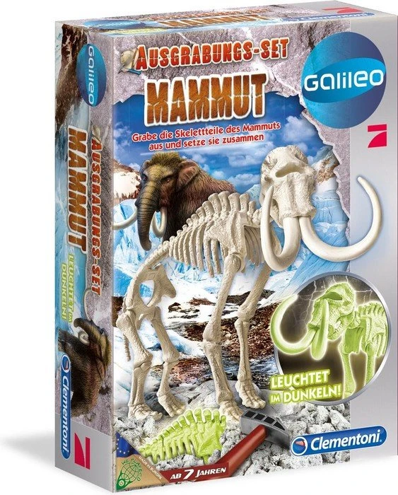 Clementoni Galileo Ausgrabungsset Mammut fluoreszierend