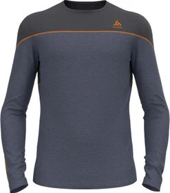 Odlo Revelstoke Performance Wool Warm Baselayer Funktionsshirt langarm folkstone gray/india ink melange (Herren)