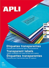 APLI Etiketten, 70x37mm, wetterfest, transparent, matt, 100 Blatt (2400 Etiketten)