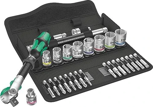Wera 8100 SB 6 Zyklop Speed Bitset/Steckschlüsselsatz inkl. Tasche, 29-tlg.