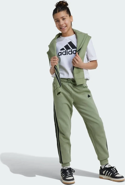 adidas Future Icons 3-Streifen Cotton Trainingshose lang tent green/black (Junior)