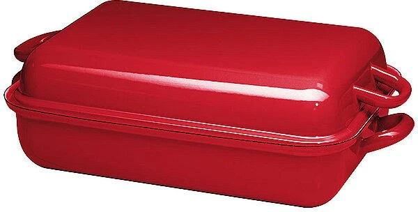 Riess Bräter 0105-020 | emailliert | 37x26x13,1 cm | Induktion & Backofen geeignet | schnittfest | rechteckig | Rot Image