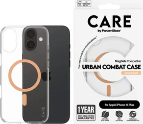 PanzerGlass Care Flagship Case Urban Combat MagSafe für Apple iPhone 16 Plus Peach Fuzz