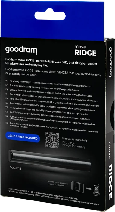 goodram Move Ridge, 2TB, USB-C 3.2