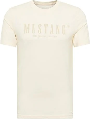 Mustang Austin mit Label-Print T-Shirt kurzarm off white (Herren)