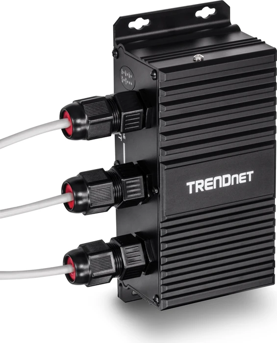 TRENDnet Industrial Wallmount Gigabit PoE-Extender, 3x RJ-45, 64W UPoE PD