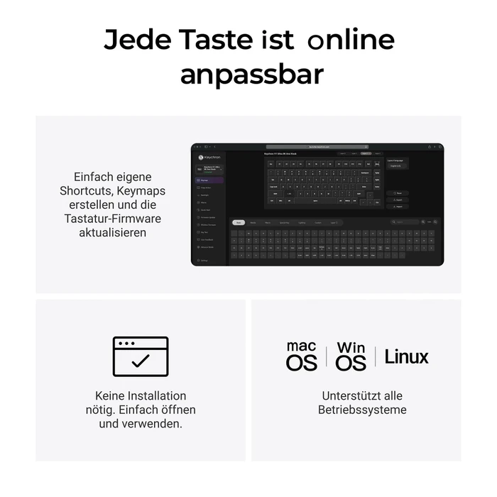 Keychron V6 Ultra 8K Wireless, schwarz, LEDs RGB, hot-swap, Keychron Silk POM RED, USB/Bluetooth, DE