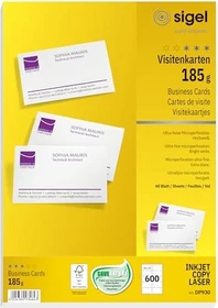 Sigel Visitenkarten Universalpapier hochweiß, A4, 185g/m², 75 Blatt (DP930)