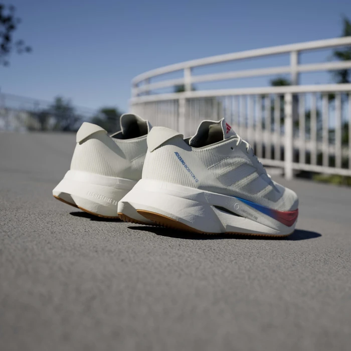 adidas Adizero Boston 12 core white/matte silver/pure ruby (Damen)