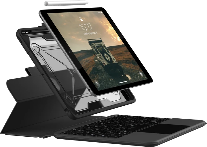 UAG Rugged Bluetooth Keyboard with Trackpad für iPad 7/iPad 8/iPad 9, schwarz, DE