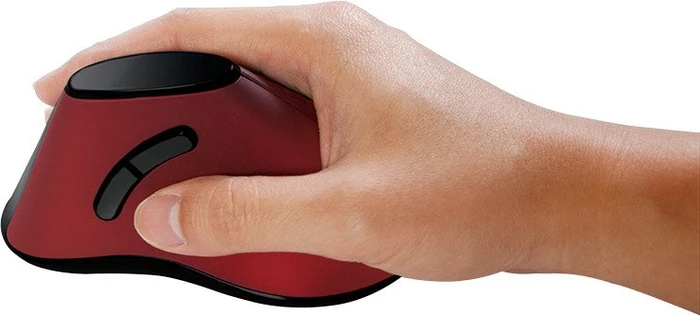 LogiLink Wireless Ergonomic Vertical Mouse, rot, USB
