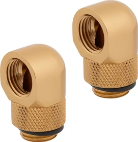 Corsair Hydro X Series XF Hardline, Winkeladapter 90° G1/4", gold, 2er-Pack