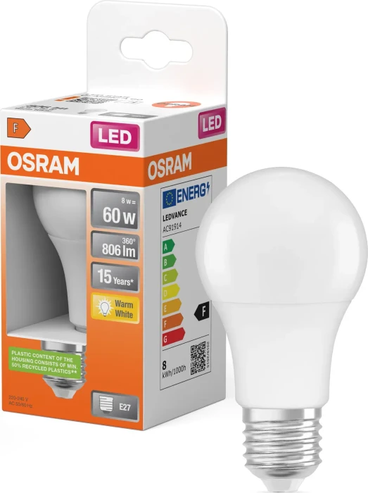 Osram LED Star Classic A60 E27 9W/827 FR