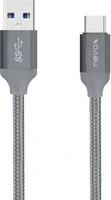 Nevox USB-A/USB-C 3.0 Cable Nylon Braided 2.0m silber