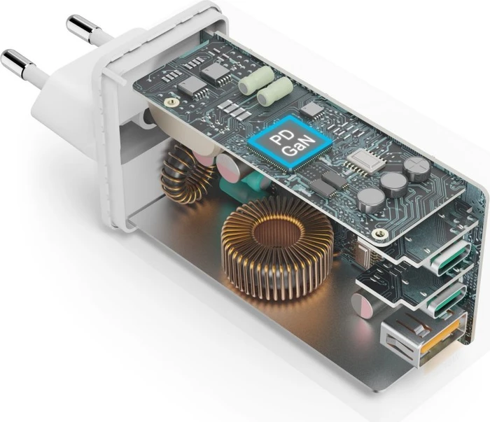 Hama GaN Schnellladegerät, USB-C/USB-A, 2x USB-C + 1x USB-A, 100W, weiß