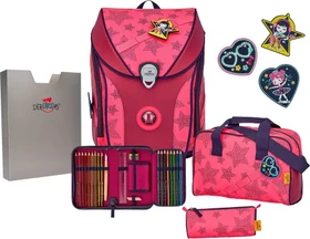 DerDieDas ErgoFlex Max Superflash Neon Star Schultaschen-Set, 5-tlg.