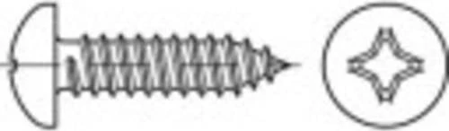 Toolcraft Kreuzschlitz galvanisch verzinkt Linsenblechschraube, 4.8x45mm, 100 Stück