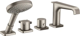 Hansgrohe Axor Citterio E 4-Loch Wannenrandarmatur mit Thermostat edelstahloptik