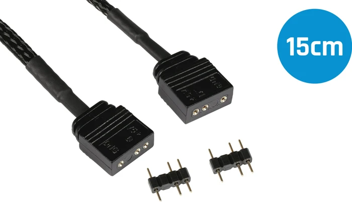Alphacool 3-Pin Verlängerungskabel, 15cm