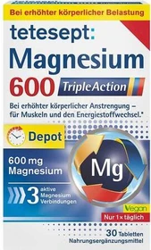 Tetesept Magnesium 600 Triple Action Depot Filmtabletten, 30 Stück