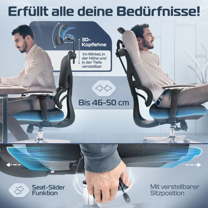 Clouvou ProSeat Bürostuhl, schwarz