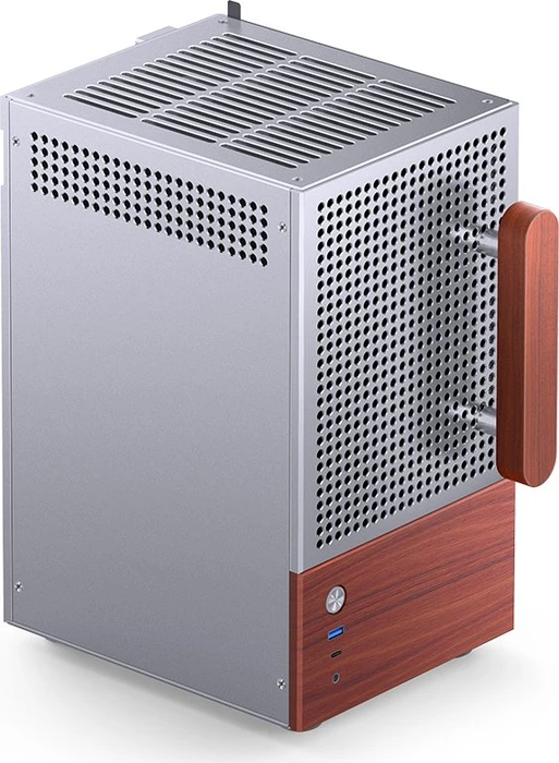 Jonsbo T6 Silver, silber/braun, Glasfenster, Mini-ITX