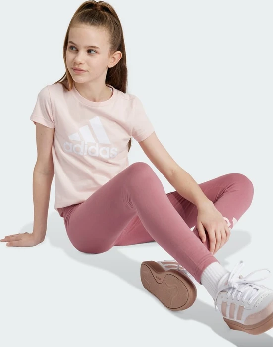 adidas Essentials Big Logo Cotton T-Shirt kurzarm sandy pink/white (Junior)
