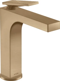 Hansgrohe Axor Citterio 160 Waschbeckenarmatur mit Hebelgriff Ablauffernbedienung und Rautenschliff brushed bronze