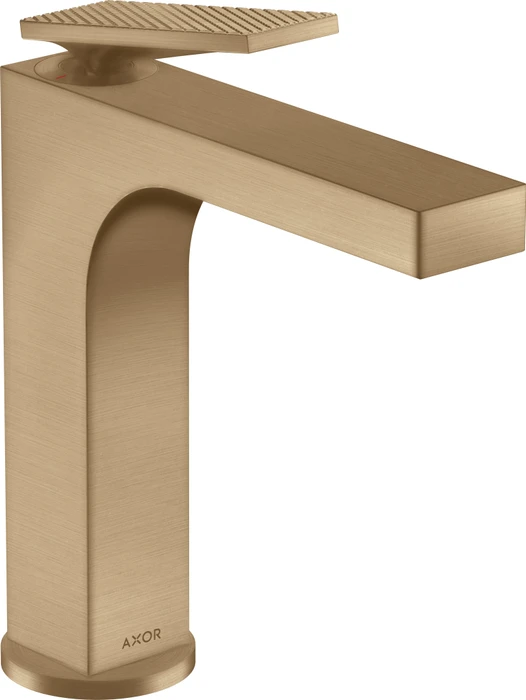 Hansgrohe Axor Citterio 160 Waschbeckenarmatur mit Hebelgriff Ablauffernbedienung und Rautenschliff brushed bronze