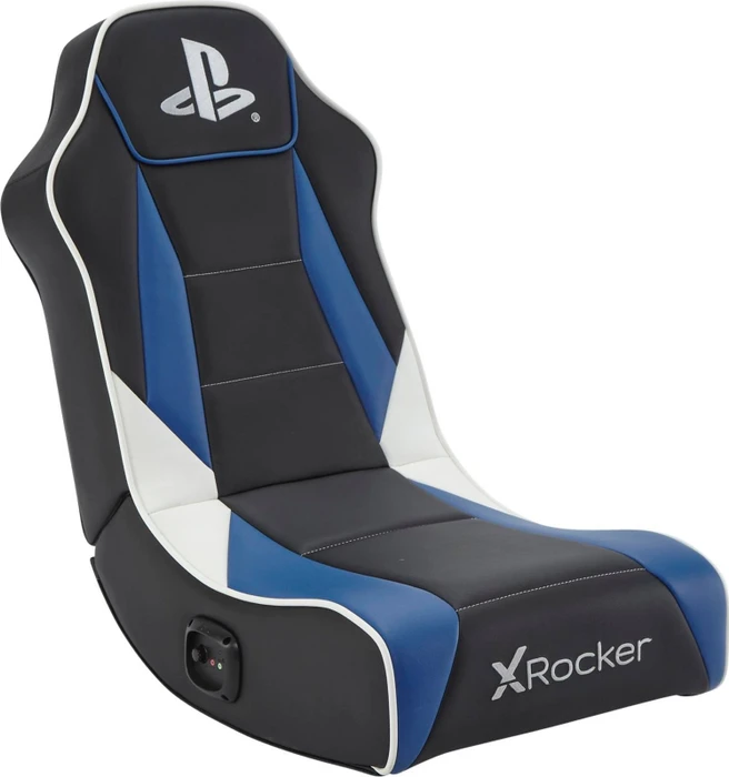 X Rocker Sony Playstation 5 Geist 2.0 Floor Rocker Gaming-Bodensessel für Kinder/Jugendliche, schwarz/blau