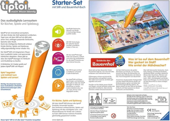 Ravensburger tiptoi Starter-Set: Stift mit Player und Buch Entdecke den Bauernhof