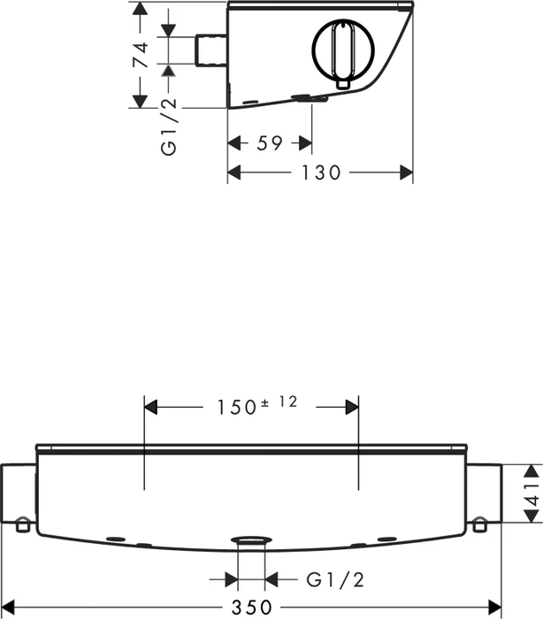 Hansgrohe Ecostat Select Brausethermostat Aufputz chrom/weiß