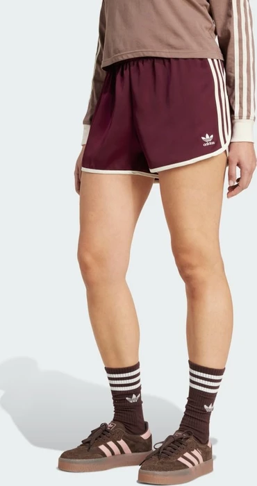 adidas Adicolor 3-Streifen Sprinter Laufhose kurz maroon/cream white (Damen)