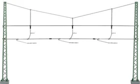 Märklin - Spur H0 Zubehör - Quertragwerk für 3 Gleise