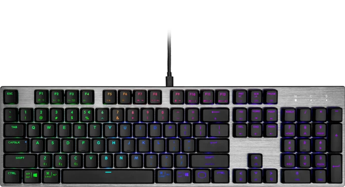 Cooler Master SK652, grau/schwarz, LEDs RGB, TTC LOW PROFILE RGB RED, USB, US