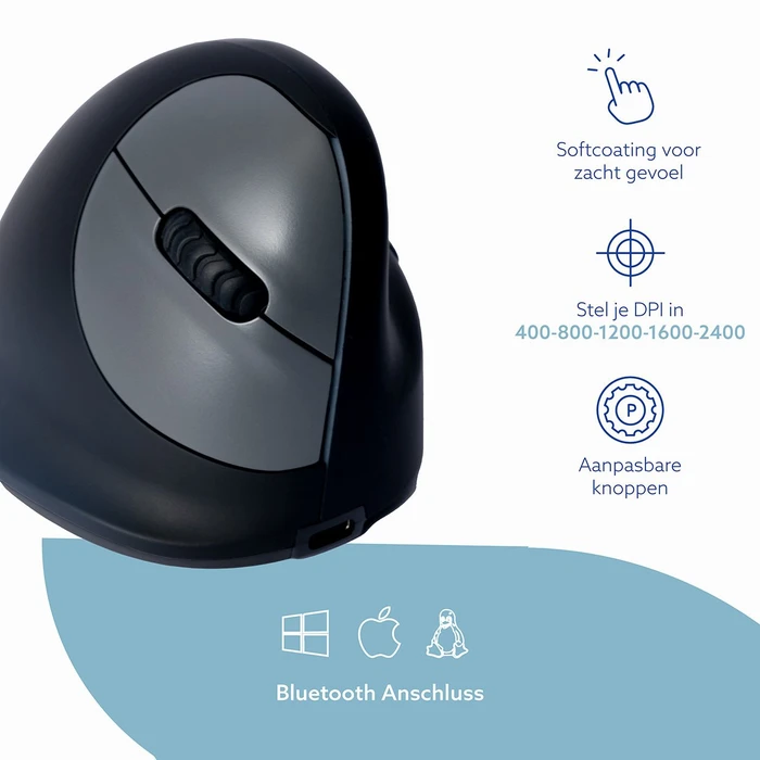 R-Go HE Break Mouse Vertikale kabellose Maus klein, Bluetooth