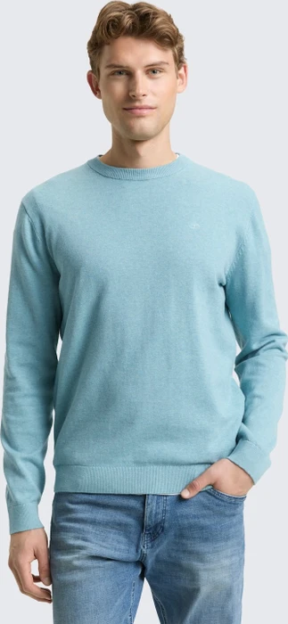 Tom Tailor Basic Baumwolle Strickpullover tourmaline melange (Herren)