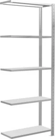 Schulte Lagertechnik Multiplus 150 Anbauregal 75x200x30cm lichtgrau