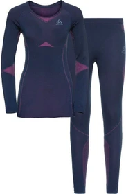 Odlo Fundamentals Performance Warm Set dark sapphire/beetroot purple (Damen)