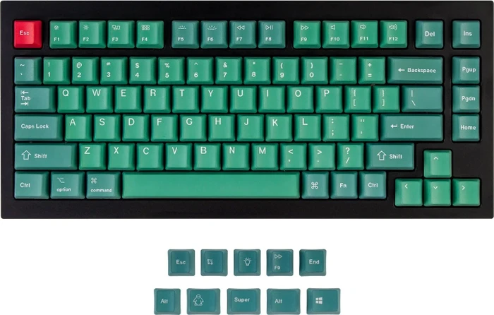 Keychron Q1/Q2/K2 OEM Dye-Sub Keycap-Set Forest, Kunststoff (PBT), Forest, grün, 97 Tasten (83+14), ANSI-US