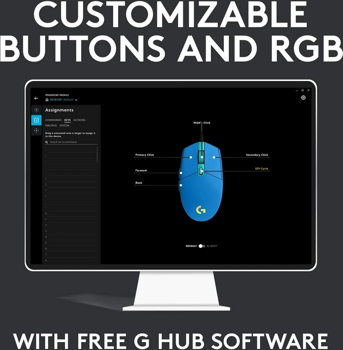 Logitech G203/G102 Lightsync blau, USB