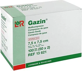 Lohmann & Rauscher Gazin Mullkompresse steril 8-fach,  7.5 x 7.5cm,   100 Stück (50x 2 Stück)