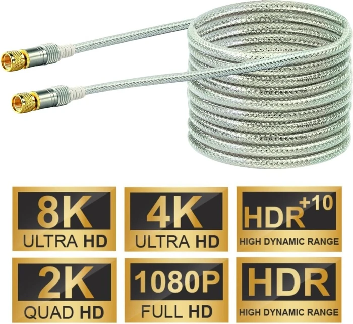Schwaiger Koaxial Antennenkabel, 15m, 110dB, weiß