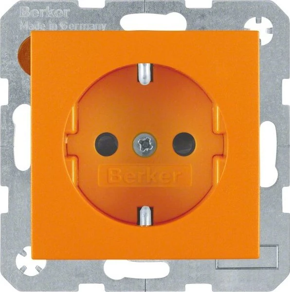 Berker S.1/B.3/B.7 Steckdose SCHUKO mit Schraub-Liftklemmen, orange matt