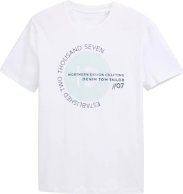 Tom Tailor Basic mit Logo-Print T-Shirt kurzarm knit white (Herren)